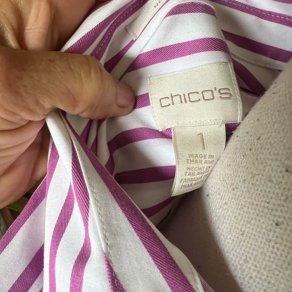 Chico’s ladies size medium, 100% cotton blouse, excellent condition, Long sleeve - Picture 7 of 10